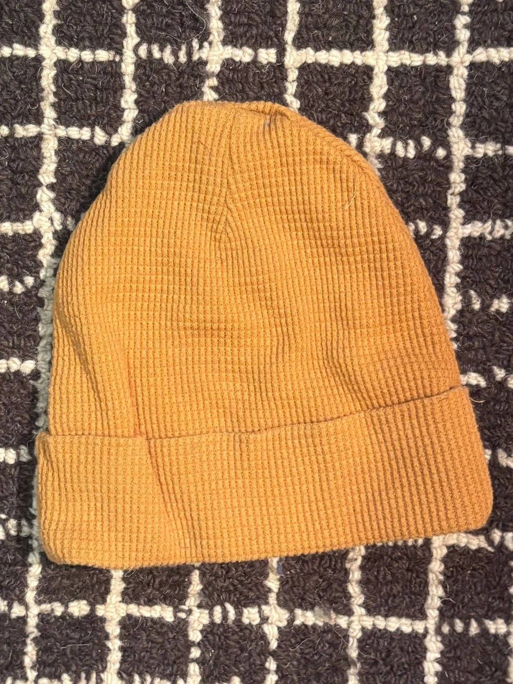 Toddler Waffle Knit Beanie in Warm Tan
